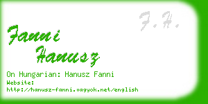 fanni hanusz business card